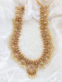 Antique Gutta Pusalu Long Haram – Ruby & Emerald
